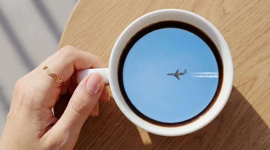 Storyboard frame of the coffee cup
