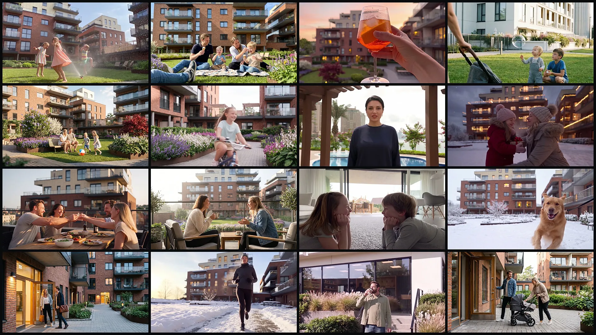 One render in, a whole campaign out: the series in one grid
